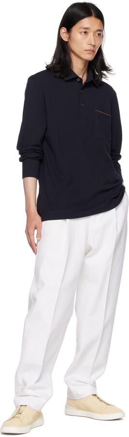 ZEGNA Beige Triple Stitch Sneakers - Picture 4