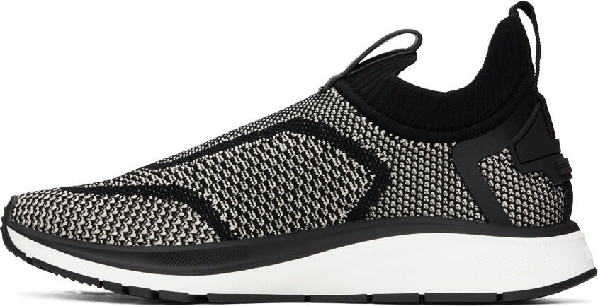 ZEGNA Black & White Slip-On Sneakers - Picture 3