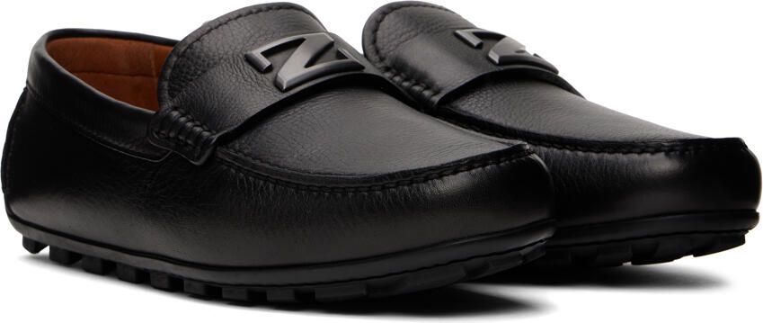 ZEGNA Black Highway Driving Loafers - Picture 2
