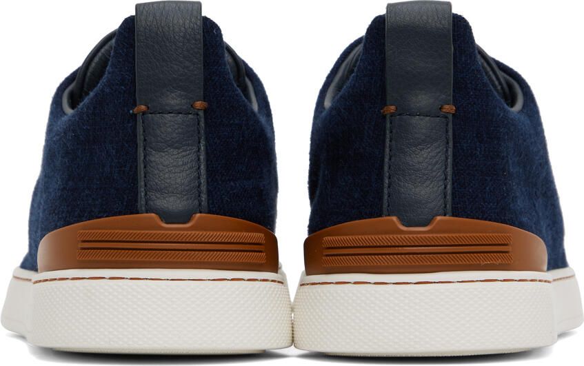 ZEGNA Navy Triple Stitch Sneakers