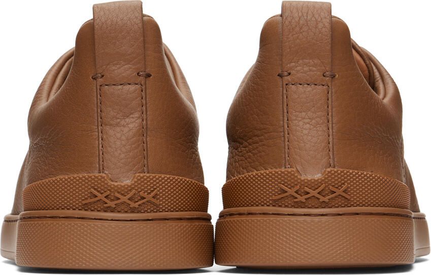 ZEGNA Brown Triple Stitch Sneakers
