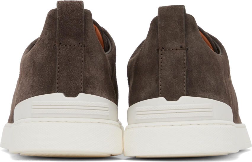 ZEGNA Brown Triple Stitch Sneakers