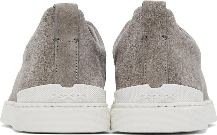 ZEGNA Gray Triple Stitch Sneakers