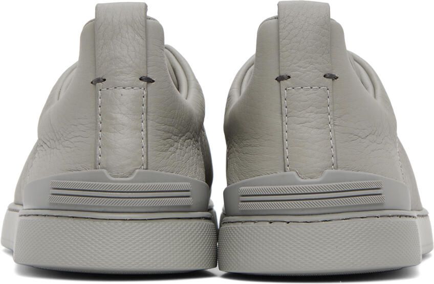 ZEGNA Gray Triple Stitch Sneakers