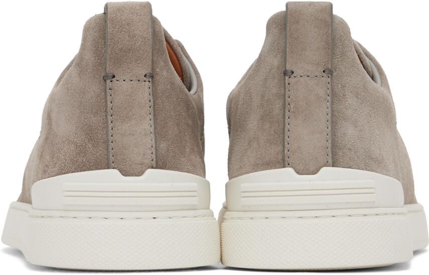 ZEGNA Gray Triple Stitch Sneakers