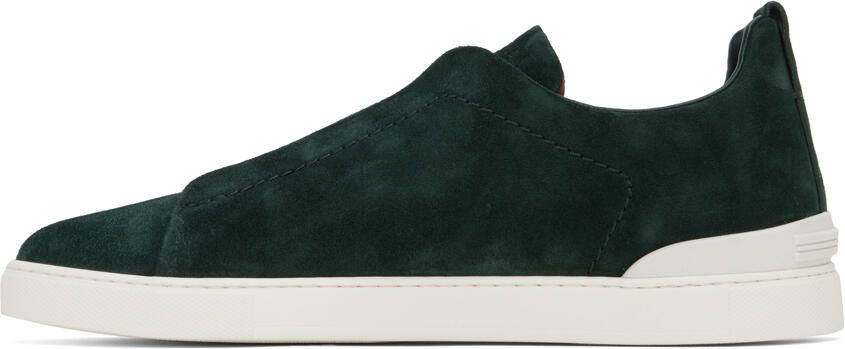 ZEGNA Green Triple Stitch Sneakers - Picture 3