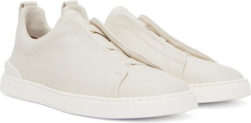 ZEGNA Off-White Triple Stitch Sneakers - Picture 2