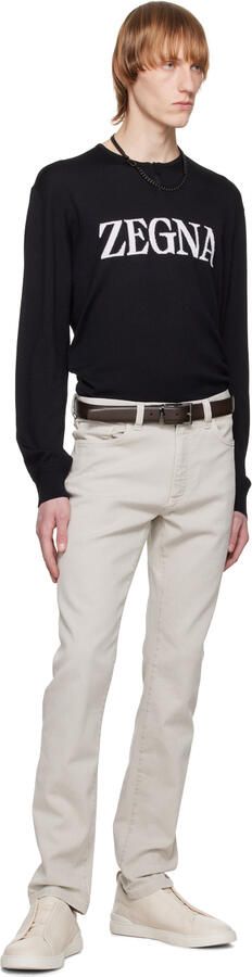 ZEGNA Off-White Triple Stitch Sneakers - Picture 4