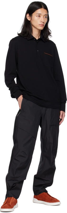 ZEGNA Orange Triple Stitch Sneakers - Picture 4