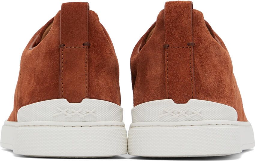 ZEGNA Orange Triple Stitch Sneakers