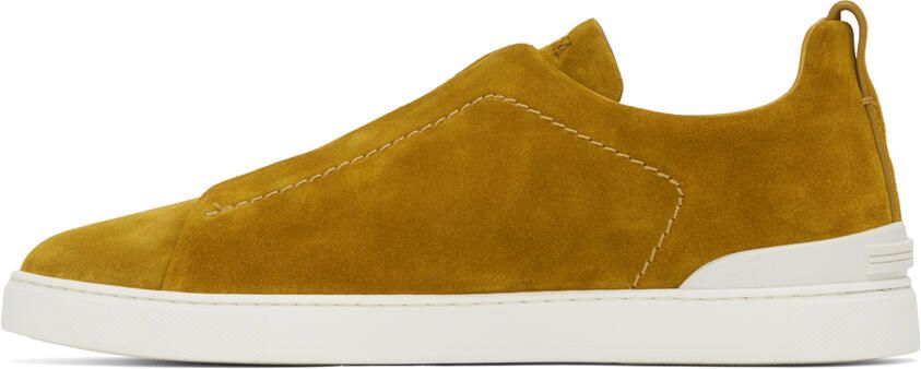 ZEGNA Yellow Triple Stitch Sneakers - Picture 3