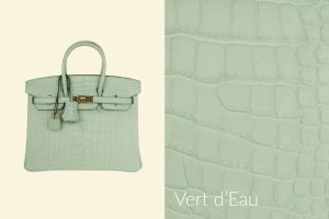 Green Hermes bag in Vert d'Eau color